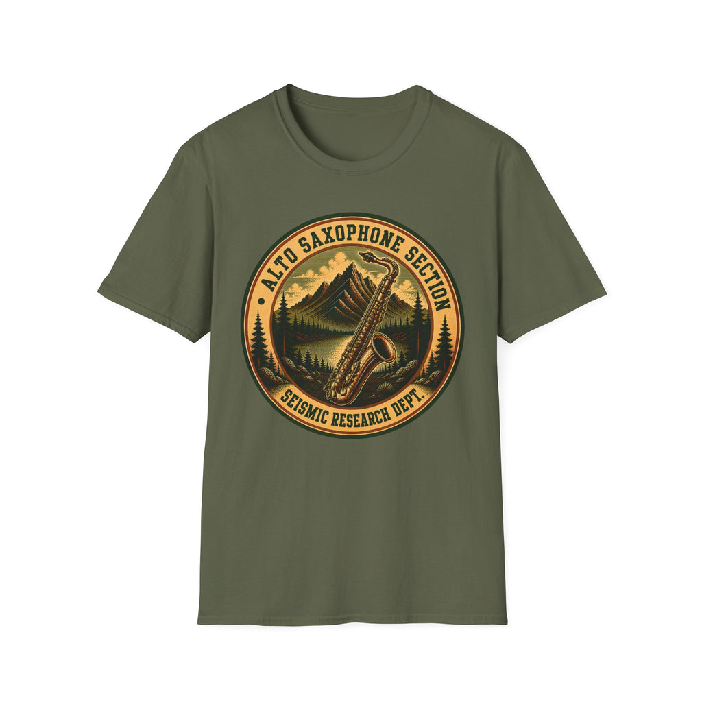 Alto Saxophone Section Seismic Research Dept. Tee