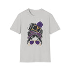 Purple Messy Bun Band Mom Headshot Tee