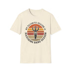 "My Favorite Season Is Marching Band Season" Retro Sunset Drumline Tee