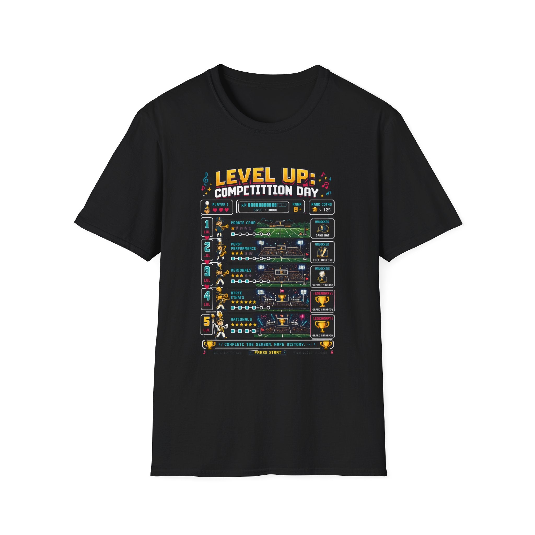 Level Up: Competition Day Gamer 8-Bit Tee