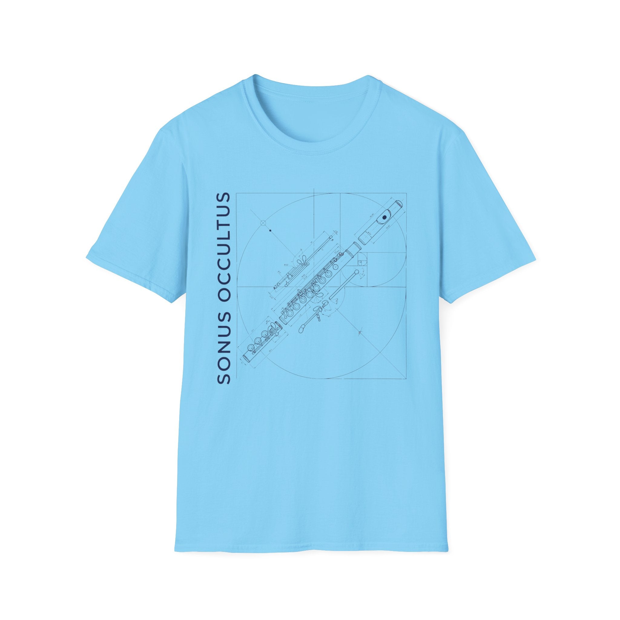 Flute Blueprint Tee — Sonus Occultus Minimalist Musician T-Shirt