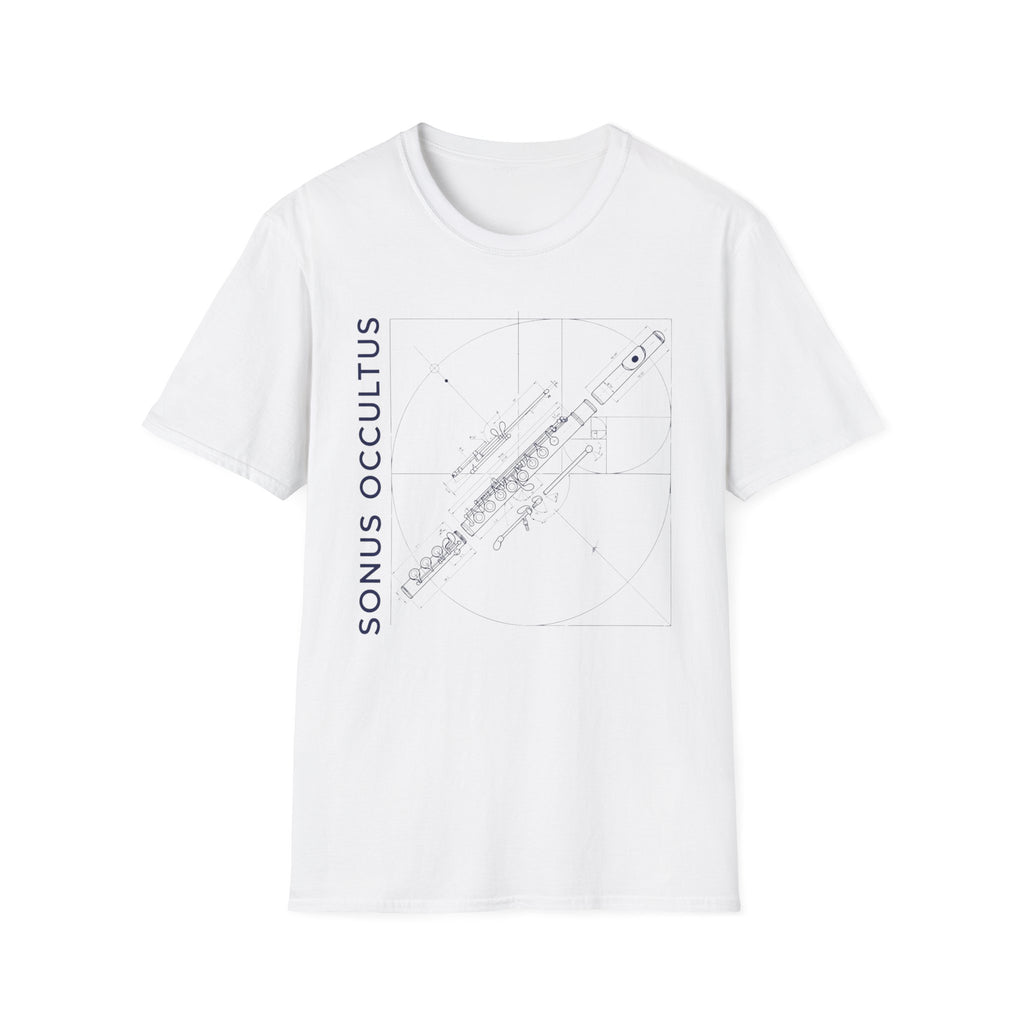Copy of Flute Blueprint Tee — Sonus Occultus Minimalist Musician T-Shirt