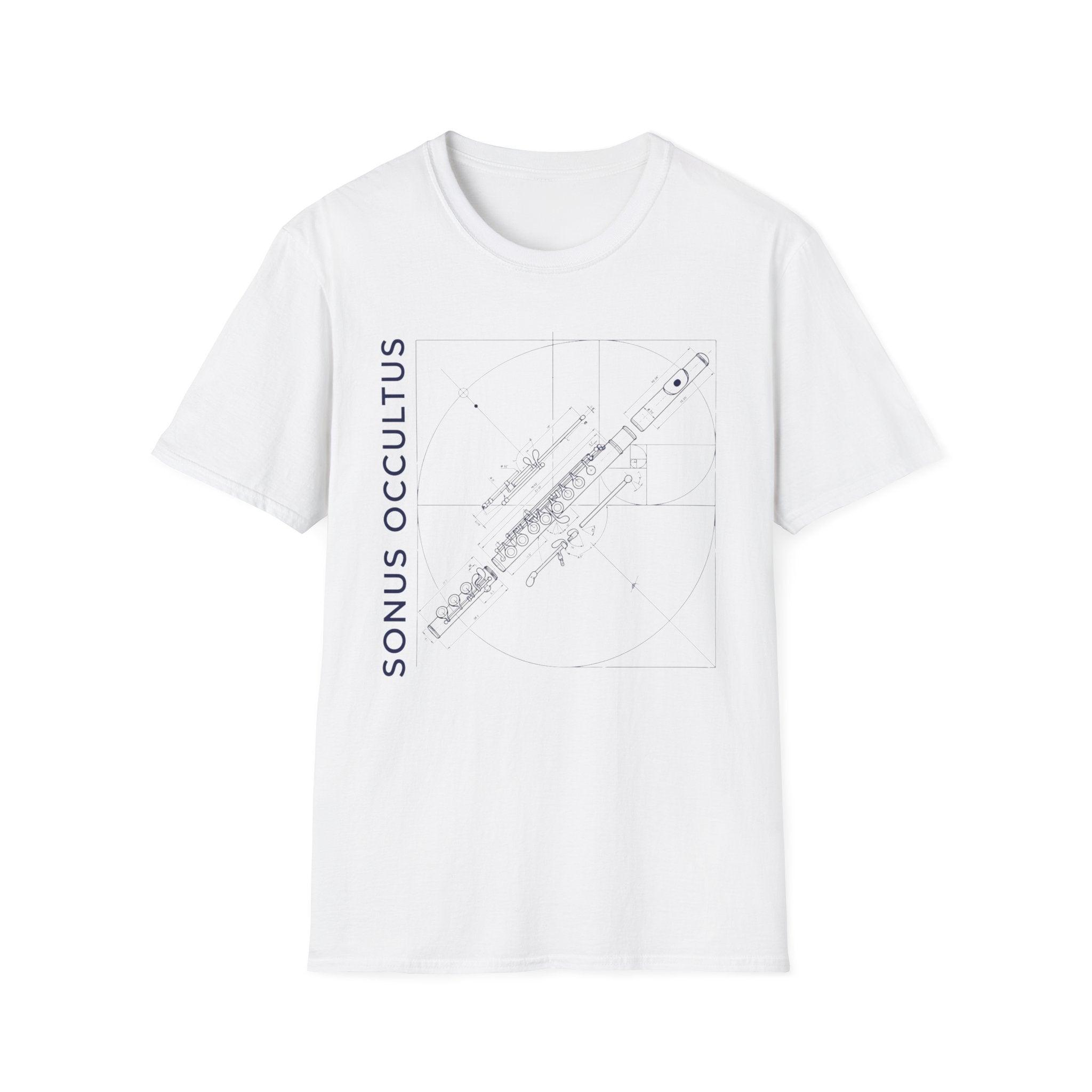 Flute Blueprint Tee — Sonus Occultus Minimalist Musician T-Shirt