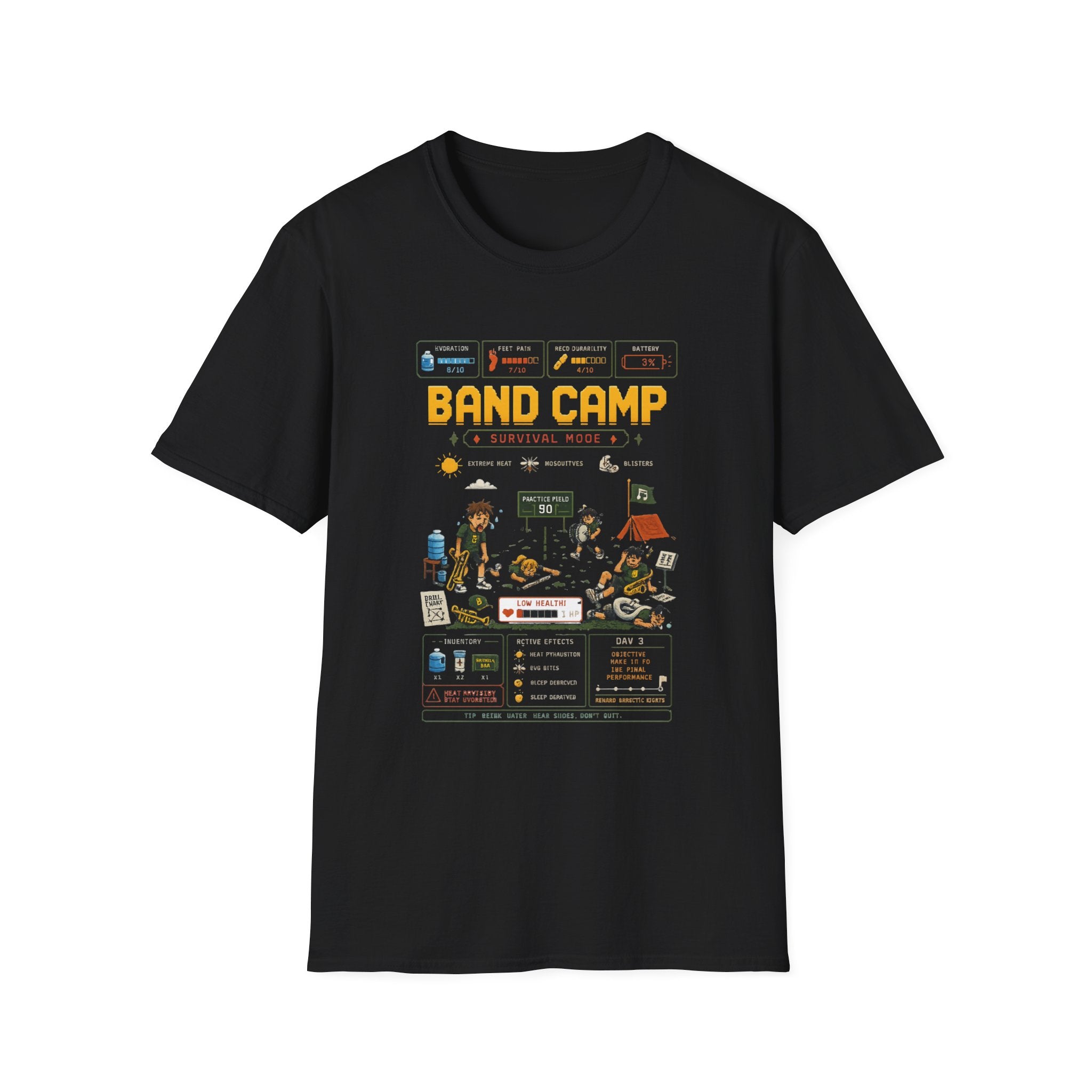 'Survival Mode' 8-Bit Band Camp Tee
