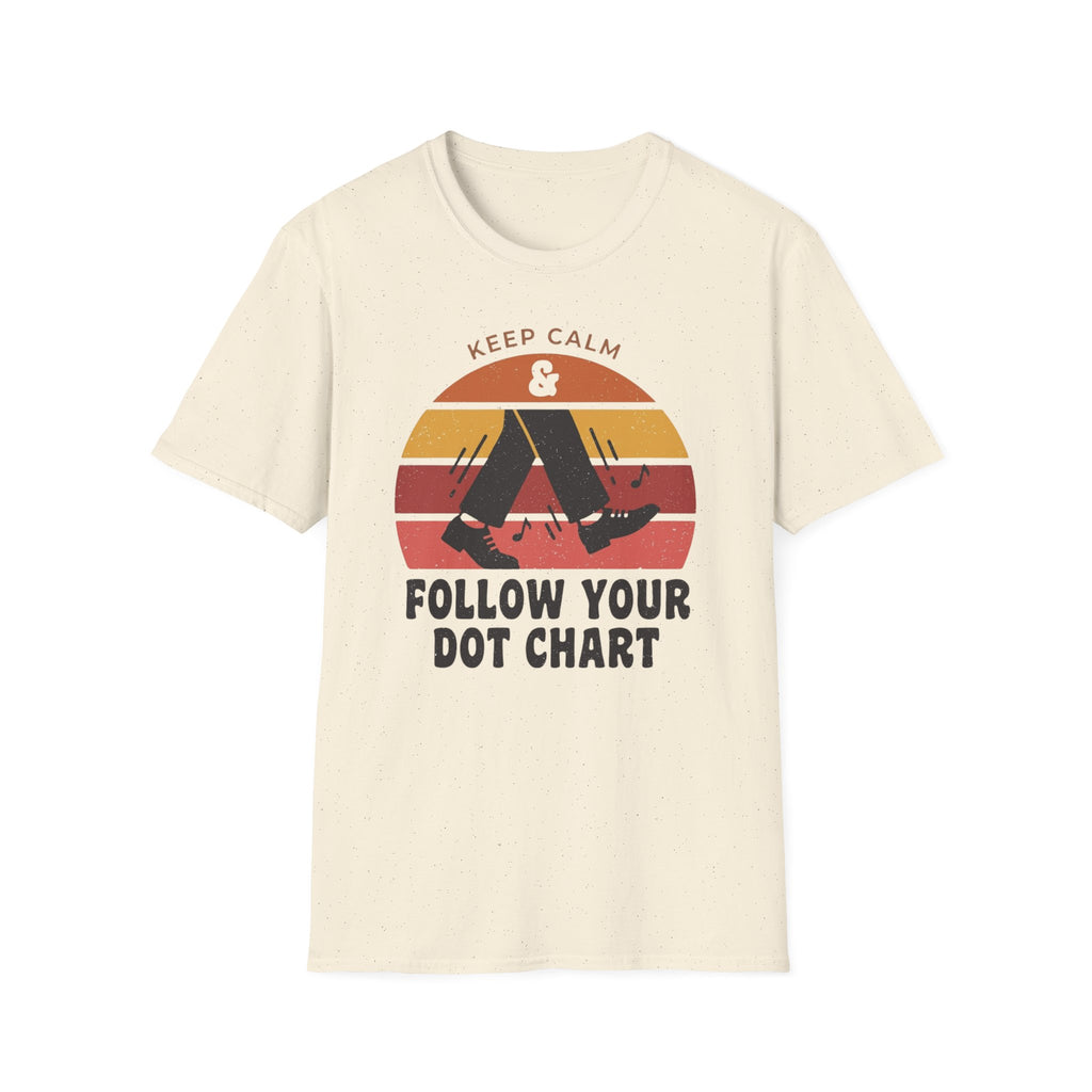 Distressed Follow Your Dot Chart Sunset Tee