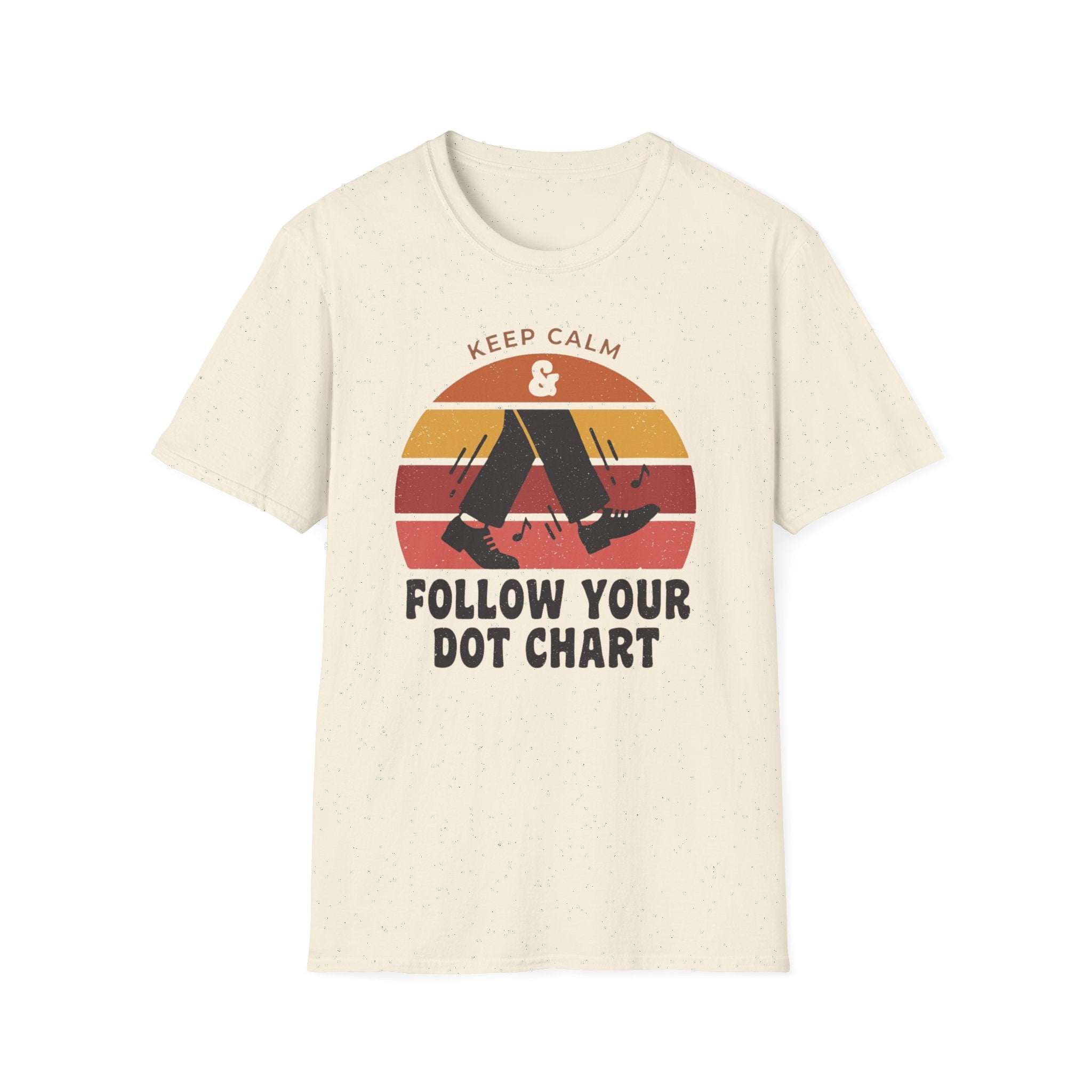 Distressed Follow Your Dot Chart Sunset Tee