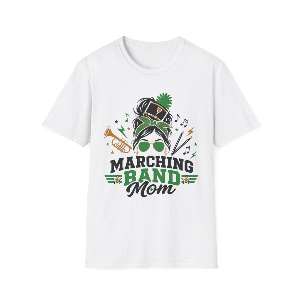 Green Messy Bun Marching Band Mom Tee