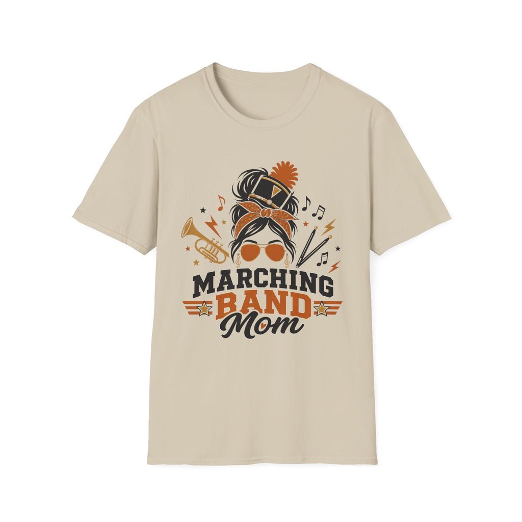 Orange Messy Bun Marching Band Mom Tee
