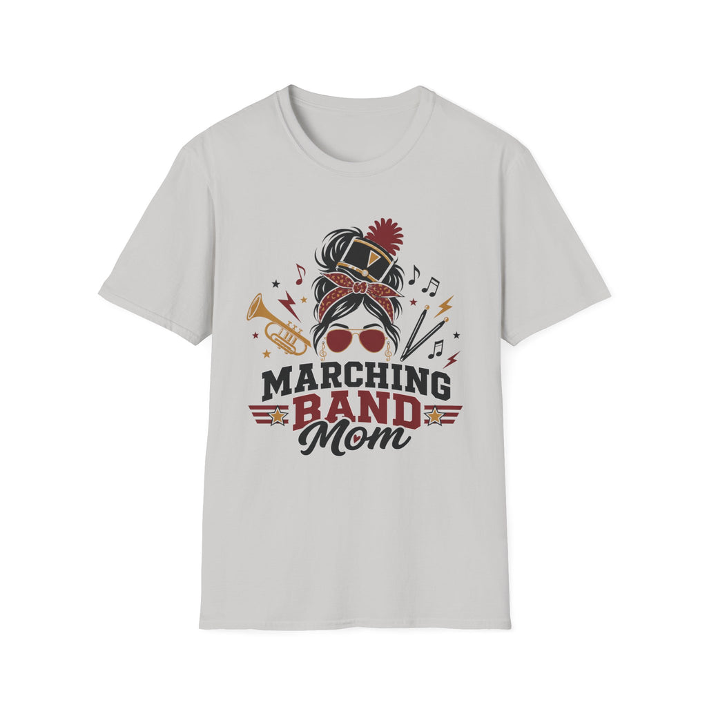 Red Messy Bun Marching Band Mom Tee