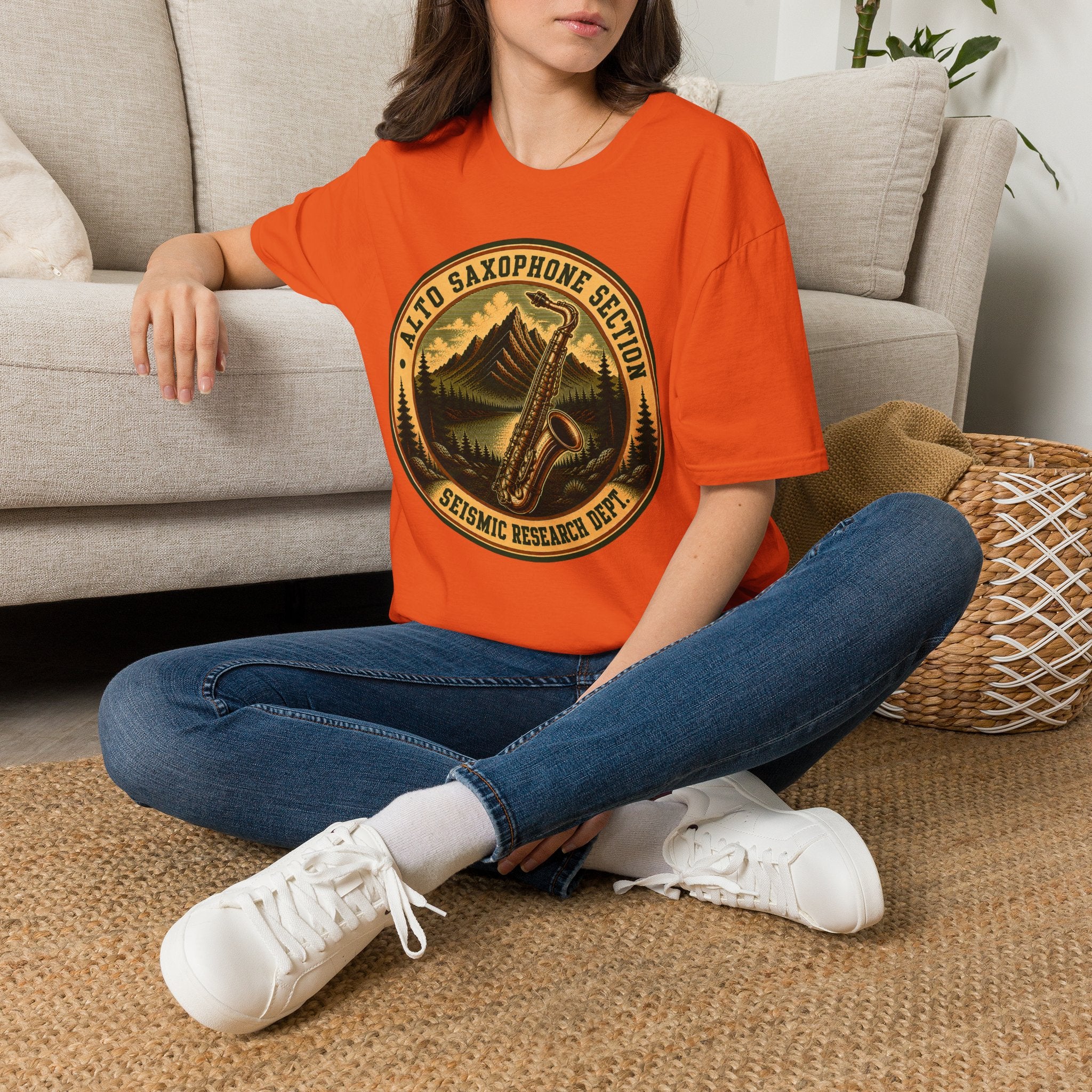 Alto Saxophone Section Seismic Research Dept. Tee