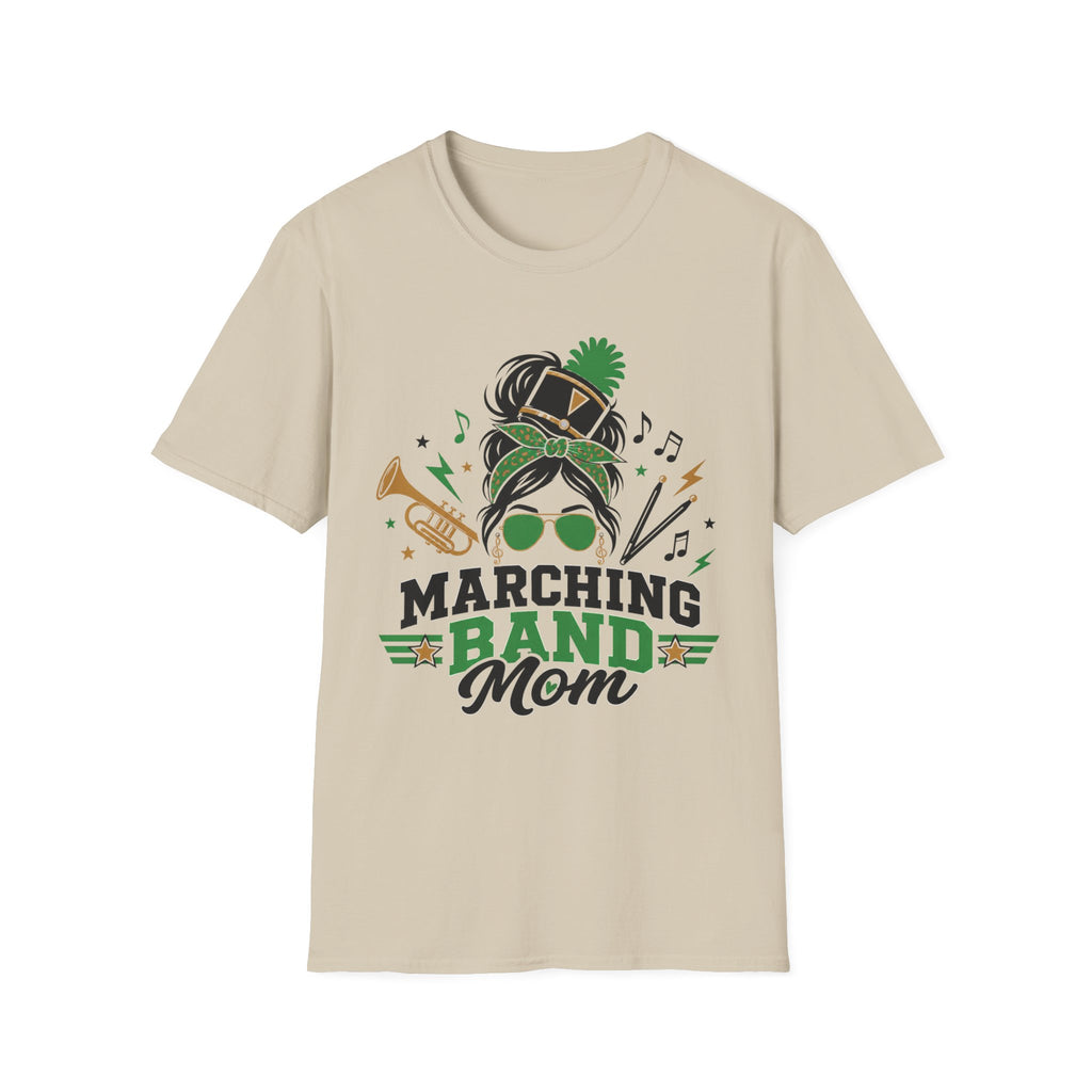 Green Messy Bun Marching Band Mom Tee